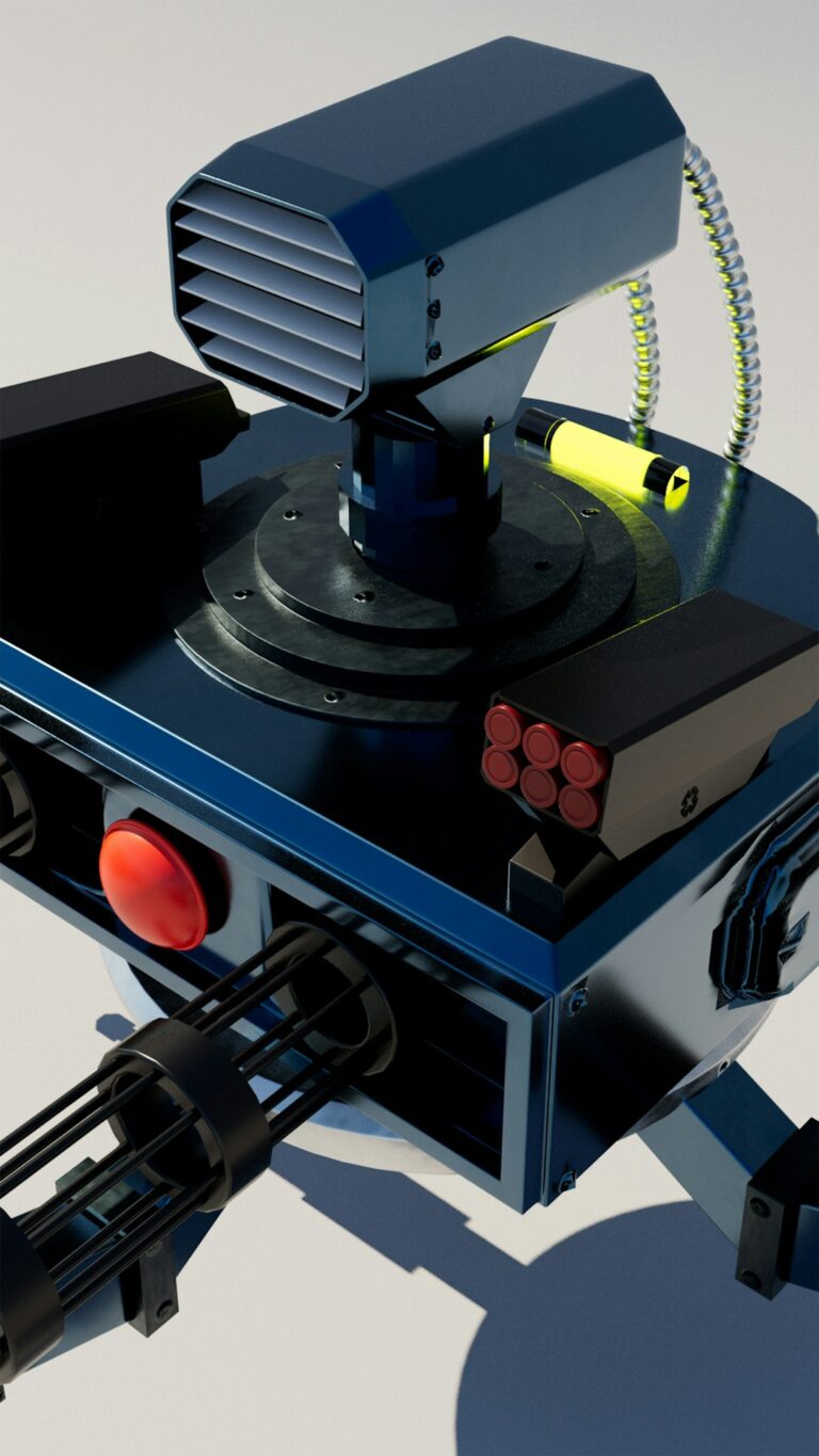 A high-resolution 3D render created using Autodesk software, depicting an intricate machine component with various detailed parts and textures.