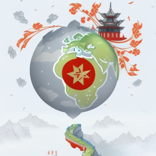 Map of China highlighted in red on a globe.