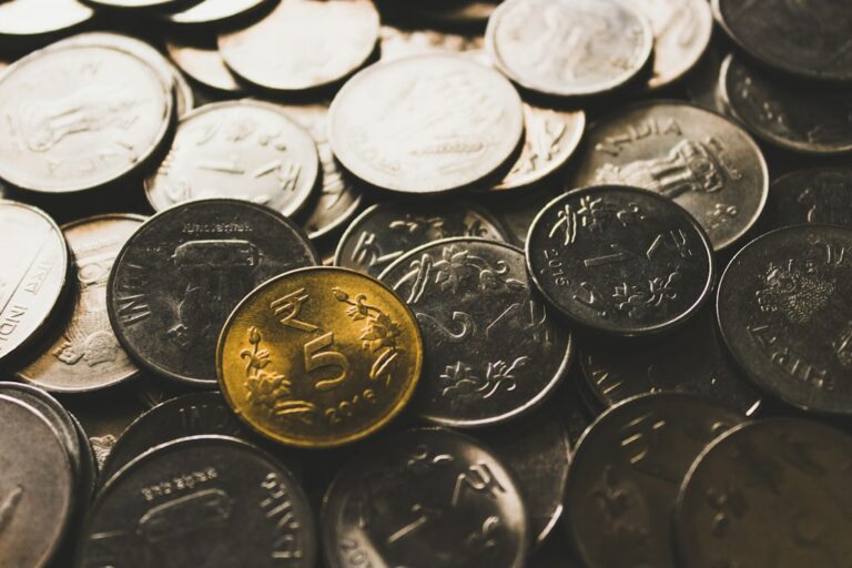 Close-up view of Indian rupee coins illustrating strong earnings and market growth