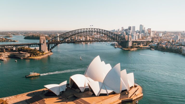 Sydney Opera House and Harbour Bridge in daytime, representing Australia’s legislative actions against social media misinformation